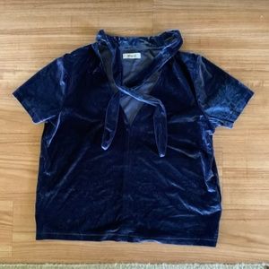 Madewell Deep Blue Velvet Top